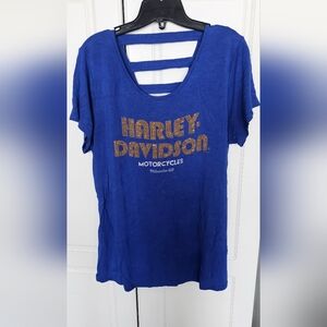 Harley-Davidson Royal Blue Tee with Gold Accents